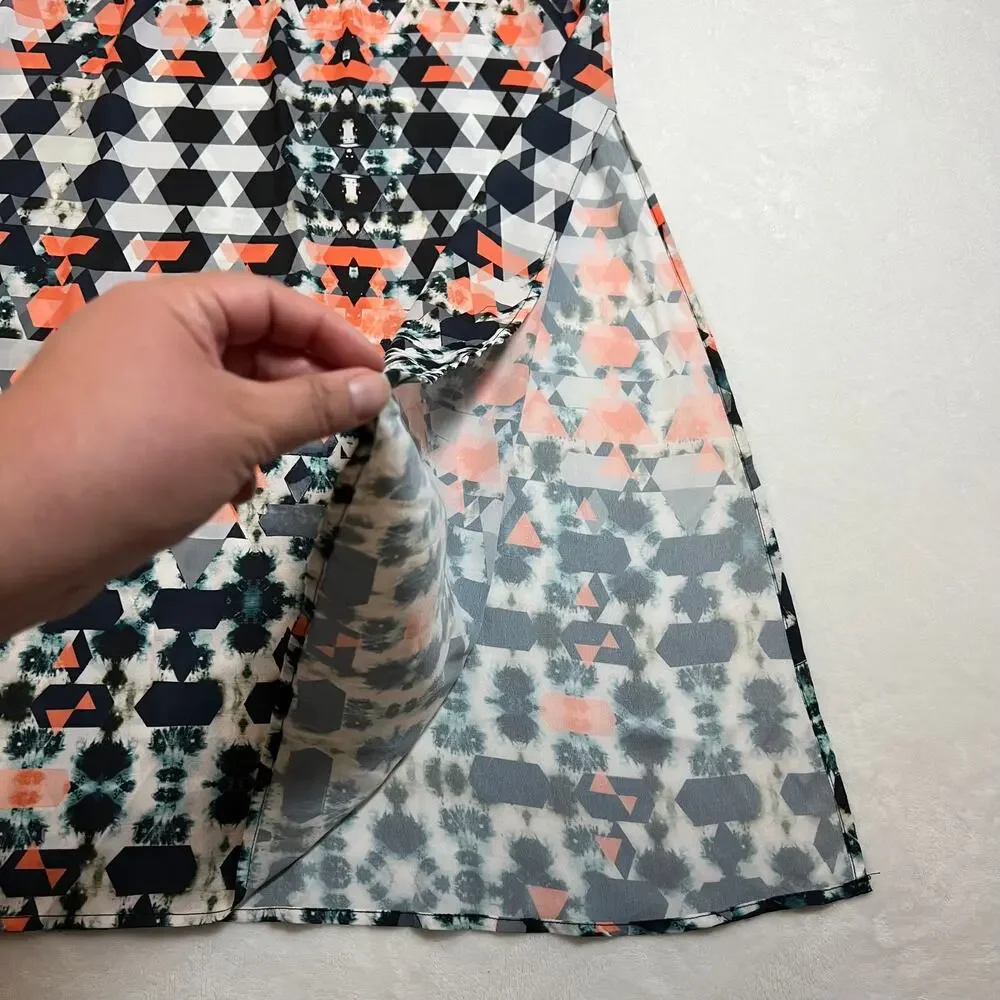 Romeo & Juliet Couture V-Neck Geometric Print Maxi Dress Size S Festival Casual - Picture 7 of 9